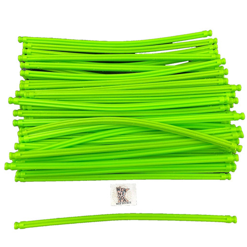 (50) K’NEX Fluorescent Green Flexible Rods 7‑1/2" (7.50") – USED OEM – Flexi