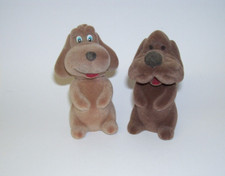 Adorable Flocked Pound Puppies Figures Pound Puppy Set of Two