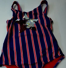 SO 7/8 Navy & Red ONE PIECE SWIMSUIT,S