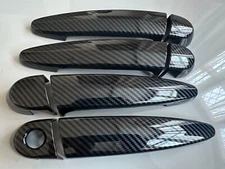 V2 CARBON EFFECT DOOR HANDLE COVERS FITS BMW 3 SERIES E90 E91 F30 F32 F34 SALOON