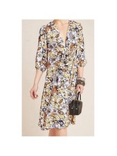 Faithfull the brand Anthropologie Chloe floral midi dress size 4 small