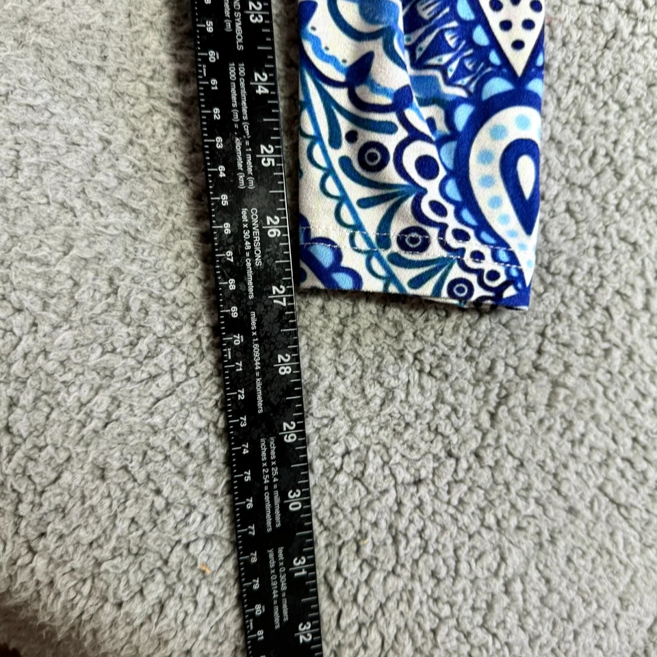 KYKU Azul Blanco Mujer M Paisley Floral Mandala Elastizado Tirar en el Tobillo Leggings Foto 2 de 4