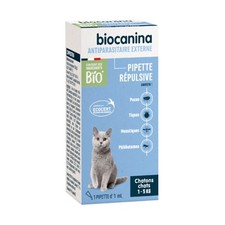 BIOCANINA BIO PUCES & TIQUES CHATS & CHATONS DE 1 À 5KG 1 PIPETTE RÉPULSIVE