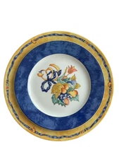 Bernardaud Limoges Borghese Royal Blue Salad Plates – 8 3/8" – Made in France