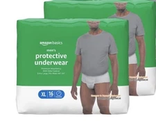 Amazon Basics Incontinence Underwear Men, Max Absorbency, Extra Large XL 32 ct