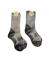 NEW Kids Merino Wool Blend Crew Socks Grey 2 Pair Fits 8-12 Years Old