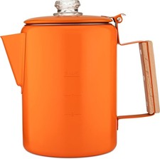 Bozeman Orange Percolator Coffee Pot — Camping Coffee Makers — Camping’s Favorit