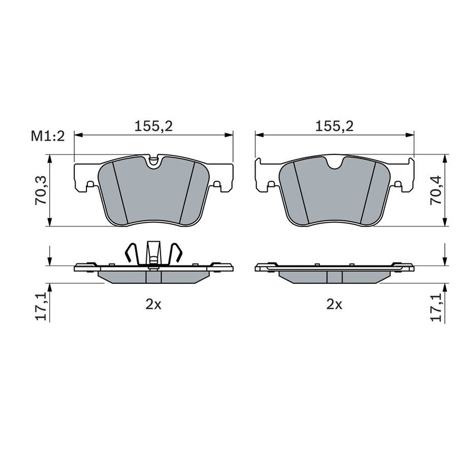 Kit Pastiglie Freno Anteriori Bosch Peugeot 3008 Citroën Opel - Miniatura 4