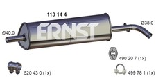 ERNST Mittelschalldämpfer 113144 für VW UP 121 122 BL1 BL2 BL3 123 EcoFuel SKODA