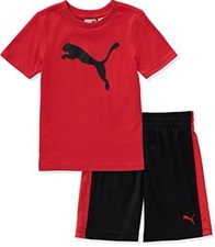 New Puma Boys T-Shirt and Shorts Activewear Set Size 6 NWT