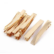 Duckbill  Hair Clips Hairpins Claw Barrettes Gold Tone 8pcs