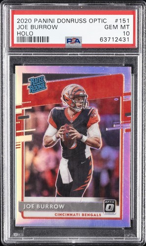 2020 PANINI DONRUSS OPTIC HOLO #151 JOE BURROW ROOKIE RC PSA 10