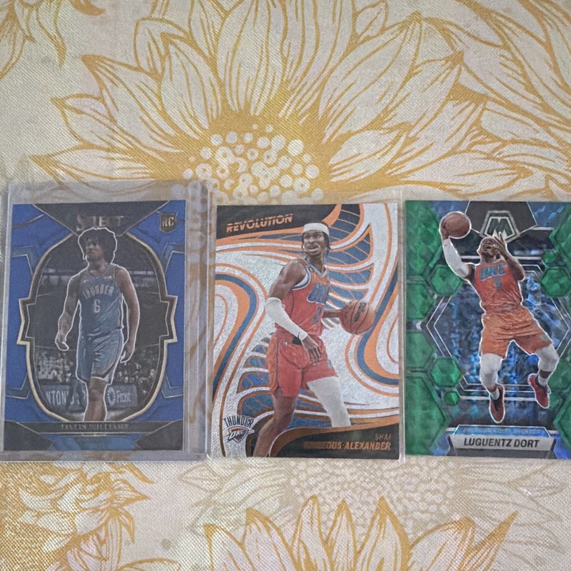 Panini 2022-23 NBA OKC Thunder SGA Lu Dort Rookie Lot 3 Rev/Mos/Select