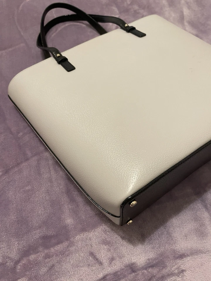 Bolso de hombro grande de cuero gris-negro Kate Spade New York para mujer Foto 4 de 4