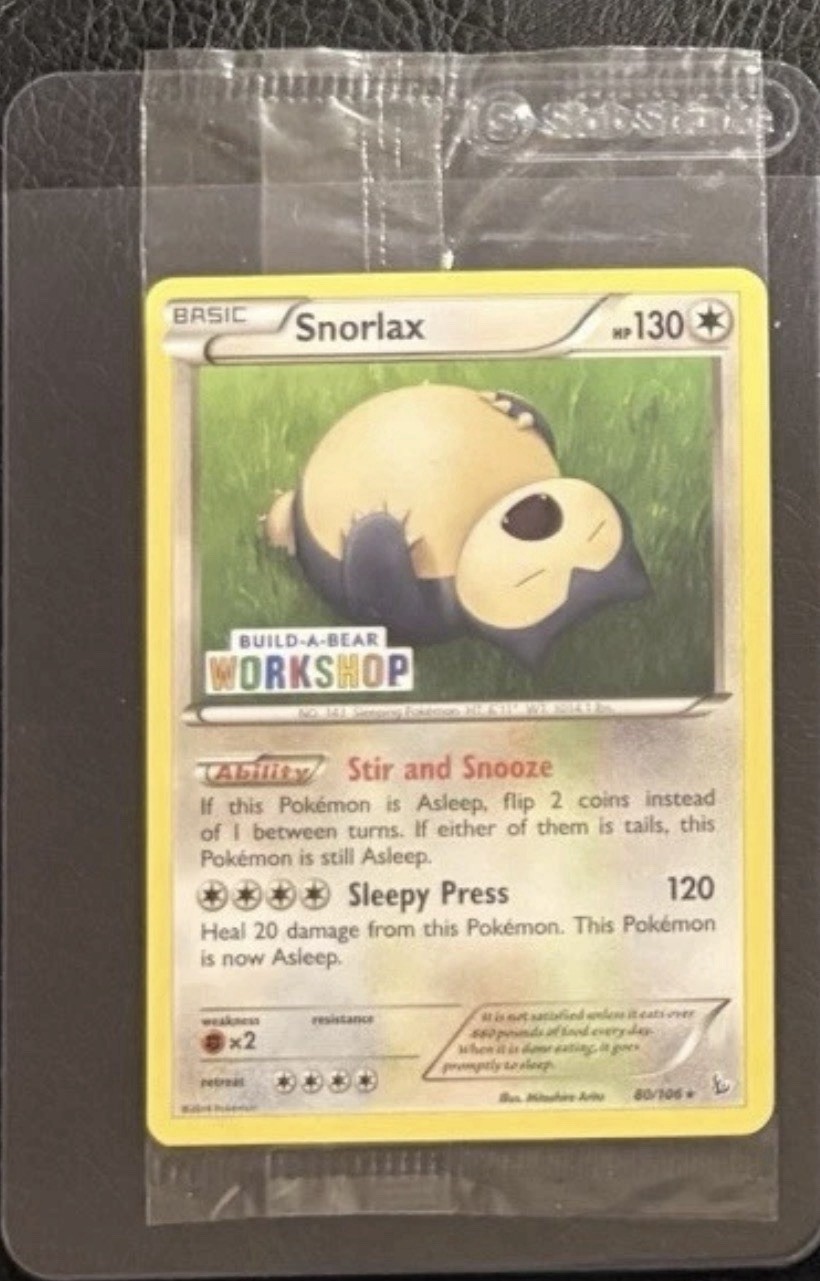 Build a Bear Pokemon Card Snorlax Promo Trading TCG SEALED NEW
