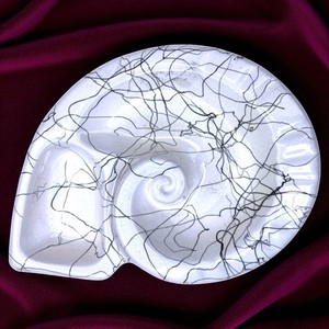 Mid Century Nautilus Shell Ceramic Ashtray MCM Drip Glaze California Pottery