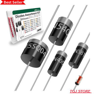 240PCS Diode Assortment Kit, 20 Values Rectifier & Schottky Diodes | Includes Re