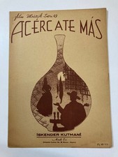 Acercate Mas Old TURKISH Print Musical Notes Sheet RARE 