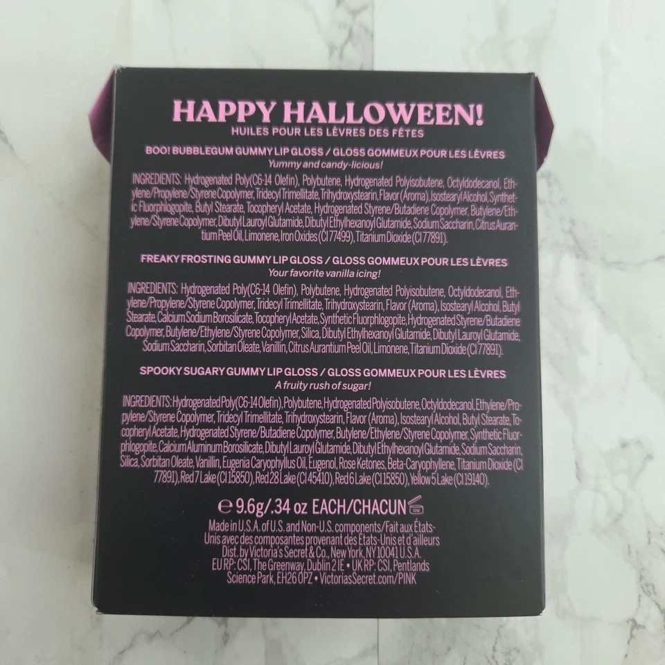 Victoria’s Secret PINK Trick or Sweet Lip Gloss Trio Halloween Set NIB - Image 2 of 2