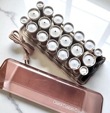 Clairol 20 Flocked Hot Rollers Velvet Hair Curlers Vintage With 18 Pins WORKS 