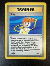 Pokemon Cards: Gym Heroes 1st Edition Rare: Misty 102/132. NM. Near mint!