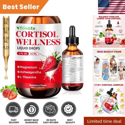 Natural Cortisol Detox & Mood Support Drops - Magnesium & L-Theanine, 2 Fl Oz