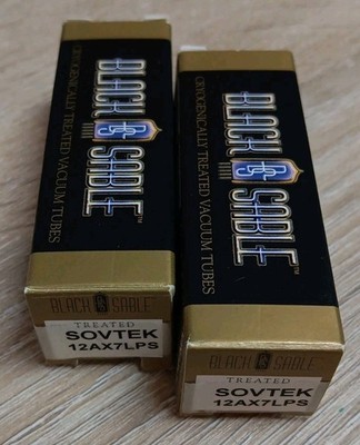 BLACK SABLE Sovtek 12AX7LPS Vacuum Tubes Matched Pair