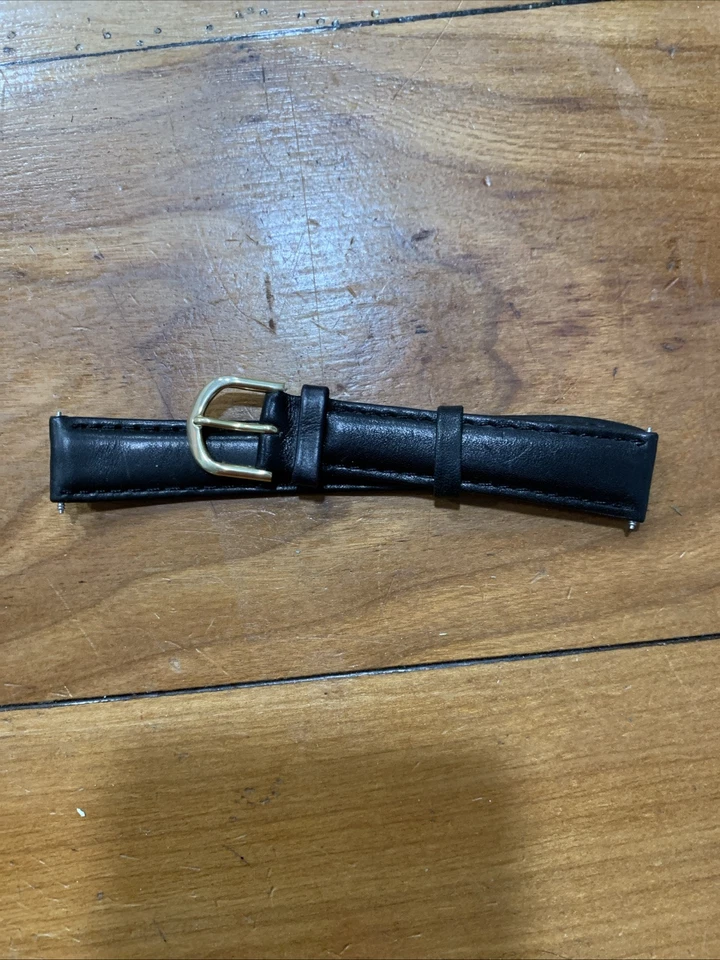 Correa de reloj TImex vintage 16 mm negra acolchada pantorrilla genuina caja original TX39916BK Foto 3 de 4