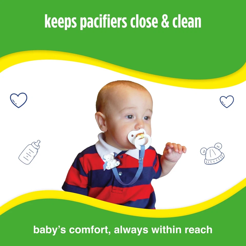 Clip porta chupete Baby Buddy, oso, a presión para chupete/mordedor/juguetes Foto 4 de 4