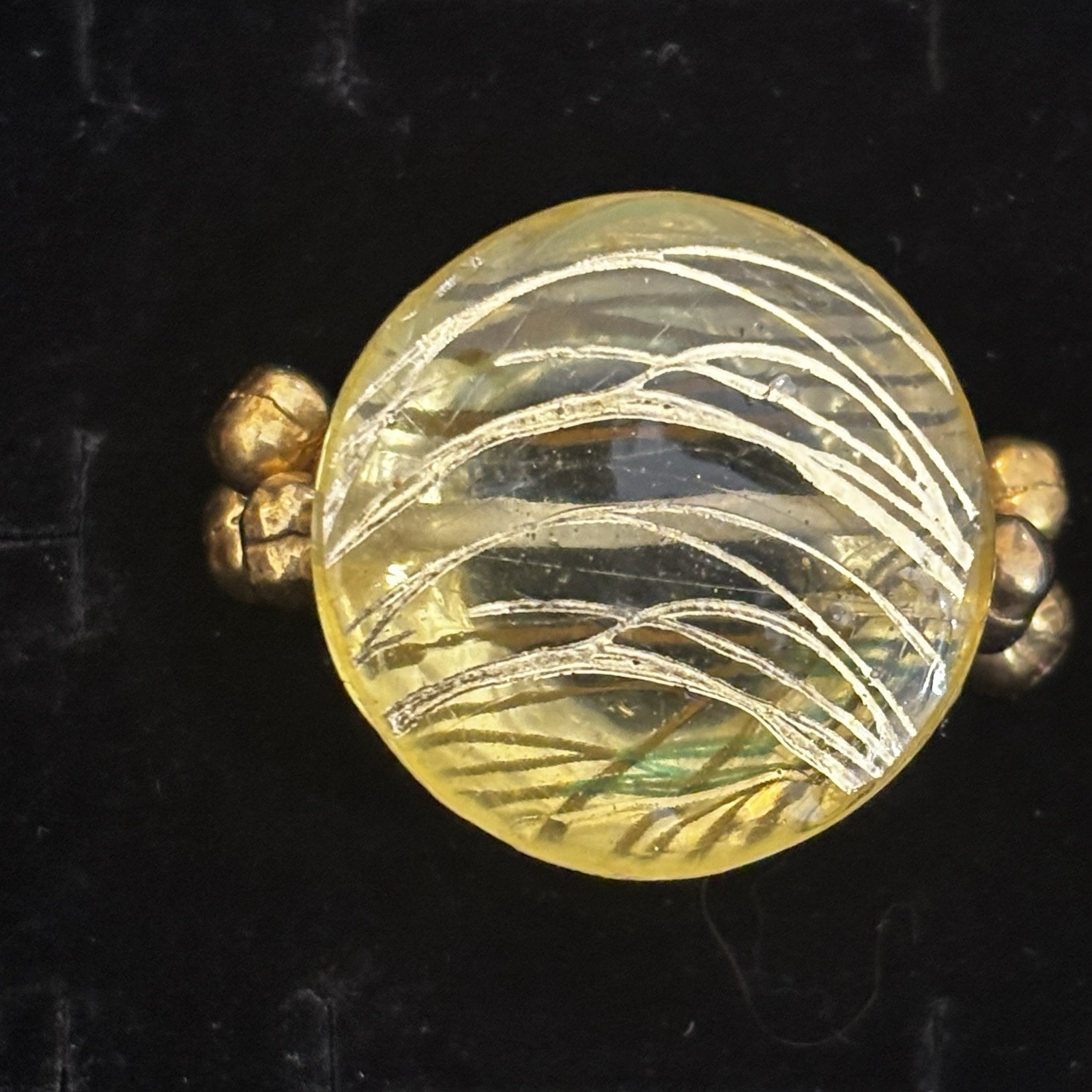 Silver Tone Adjustable Statement Ring Clear Glass… - image 2