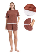 Damenpyjama, Gr&ouml;&szlig;e M, kurze Shorts, Kurzarm, Baumwolle, locker geschnitten