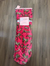 Juicy Couture Hot Pink & Cheetah Bows Plush Throw Full/Queen 90 X 90in