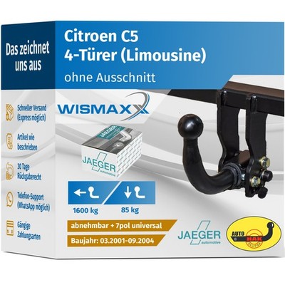 ANHÄNGERKUPPLUNG abnehmbar für Citroen C5 01-04 +7polig E-Satz ABE
