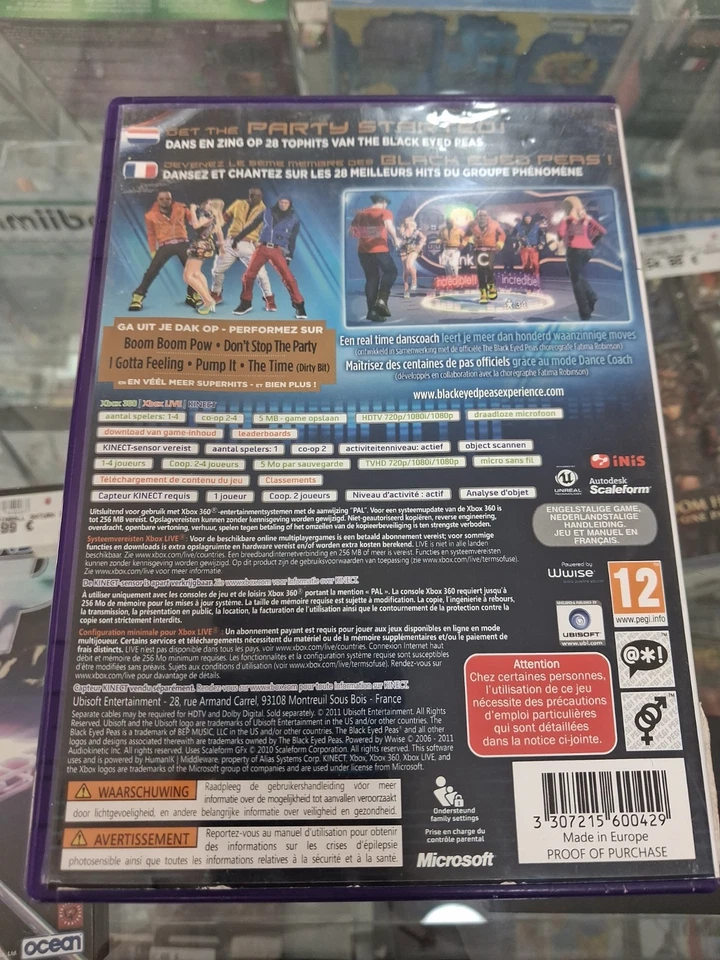 KINECT - THE BLACK EYED PEAS EXPERIENCE -  XBOX 360 BOITE CD LIVRET, photo 2 sur 2