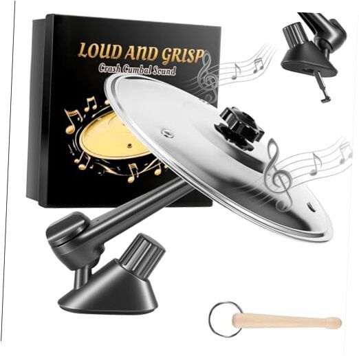 Car Cymbal Drum Air Vent, Metal Drum Crash Cymbal for Car 1 PACK Silvery