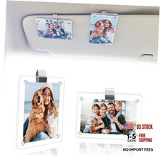2Pcs Car Picture Holder, Magnetic Car Photo Holder, Car Visor Photo Clear 2Pack