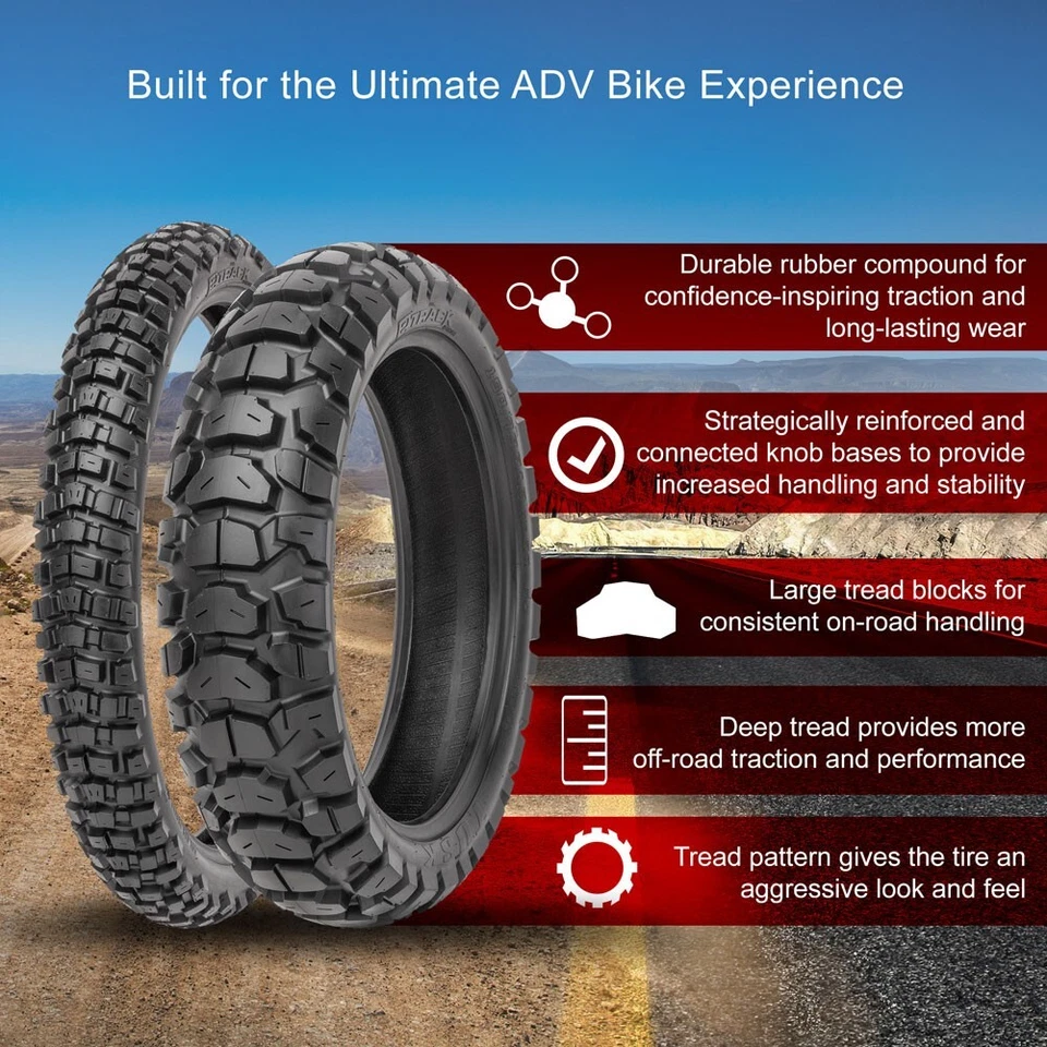Tusk 2Track Adventure Motorcycle Tire Rear 170/60B-17 (72T) Tube/Tubeless - Image 3 of 4