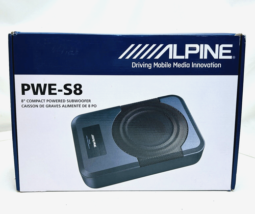 Alpine PWE-S8 Compact Powered 8" Subwoofer Kit Slim Under-Seat Sub Car Audio