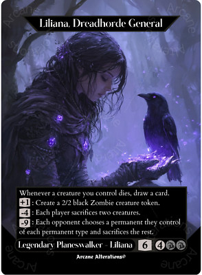 Liliana, Deadhorde General - Full Art Altered Art Custom Proxy Cards
