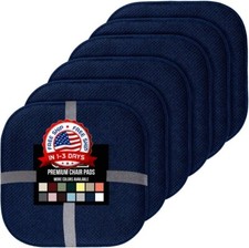 Juego 6 Piezas Cojines Para Sillas azul De Comedor Cocina Muebles Elegantes Set