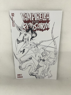Dynamite Vampirella vs Red Sonja #2 CVR O 1:7 B&W FOC INCV by (CA) Jae Lee