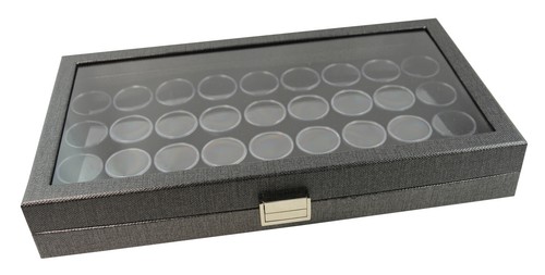 Grey Leatherette Case with Choice of Ring, Earring, Pendant, Necklace Display - Picture 36 of 39