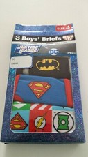 Boys Briefs Justice League DC Comics Size 4 NIB Gift Boxed Pack of 3 Pairs