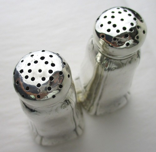 Whiting salt & pepper shakers art nouveau 19th century American sterling silver - Picture 4 of 5