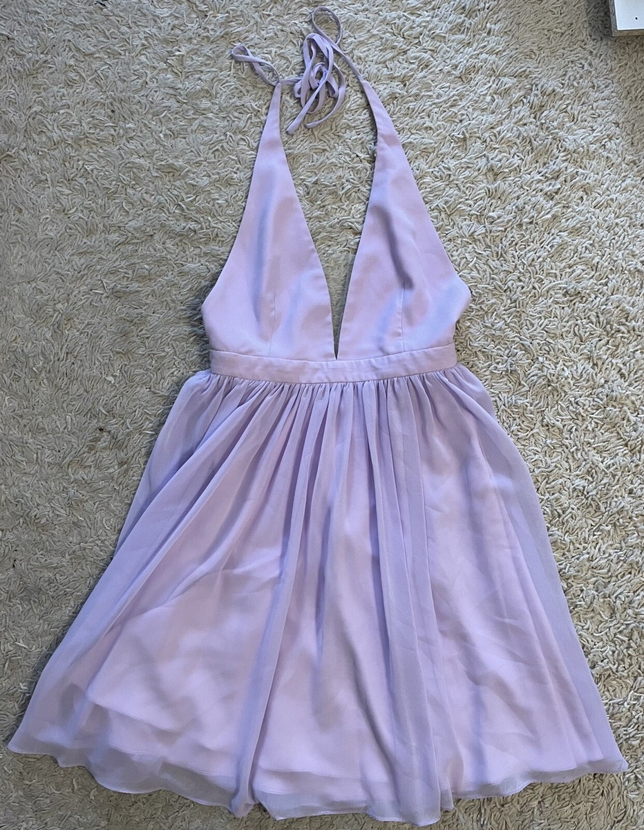 FAME AND PARTNERS lilac purple halter mini short dress 4 small s