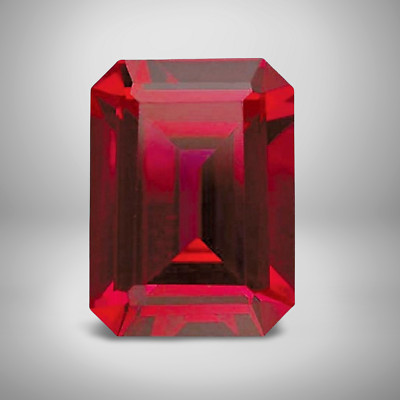 Ruby Emerald Cut Gemstone 1.15 Cts - 7x5 mm AAA+ Loose Gem