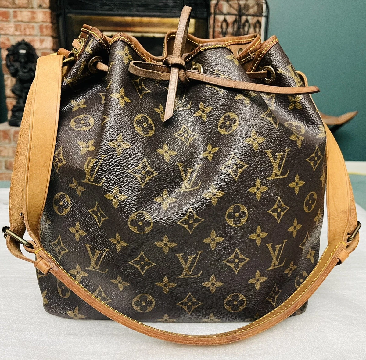 Louis Vuitton Petit Noe NM Monogram Shoulder Bag Brown