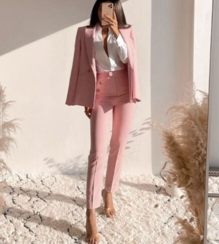 NWT ZARA BUTTONED HIGH-WAISTED PANTS 