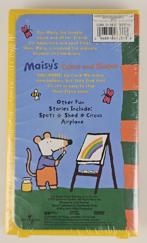 Maisy's Colors and Shapes VHS Video Tape 1999 90's Universal Studios