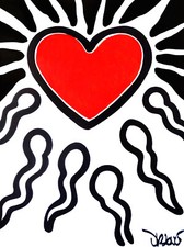 Dr. LOVE quadro Heart cuore STREET POP ART Keith Haring Rotella Banksy Kaws